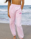 Classic Sweatpants, relaxed fit with an elastic waistband and side pockets, in Blush - coastal preppy aesthetic beach style by Pink Palm Puff