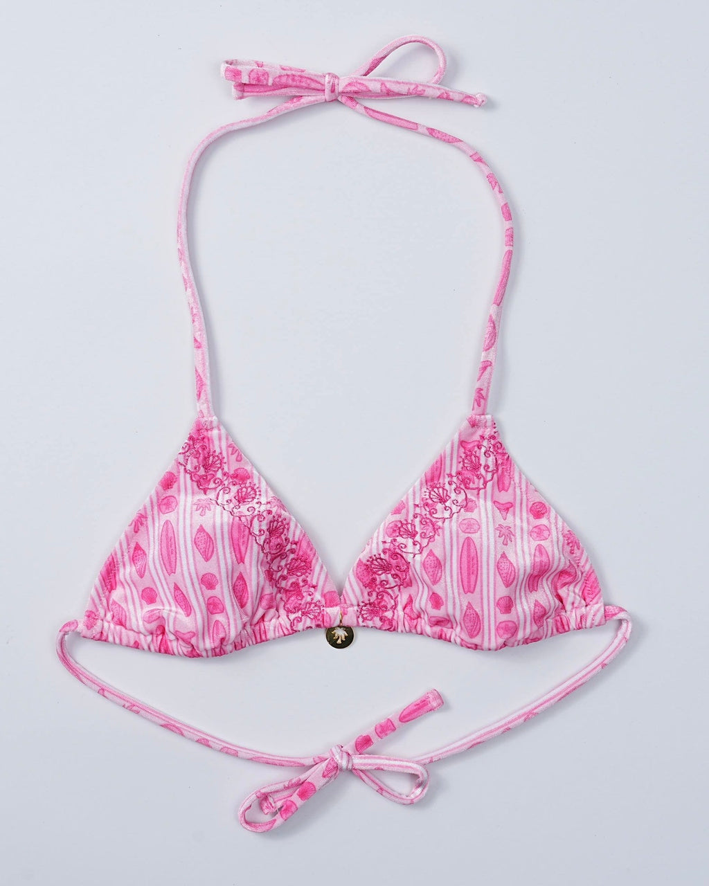 Demi Top, adjustable tie straps, in Sakura - coastal preppy aesthetic beach style by Pink Palm Puff